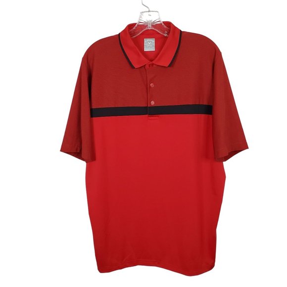 Callaway Size L Shirt Opti Dri Swing Tech Golf Polo Stretch Stripes Collar - Picture 2 of 8